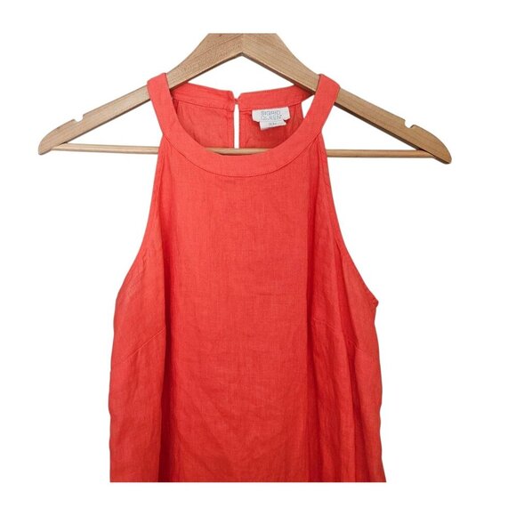 Women's - Sigrid Olsen Orange Linen Sleeveless Dress, Size Small - Picture 3 of 9